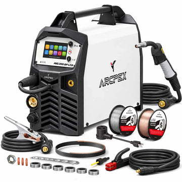 ARCPEX MIG200 DP LCD 200A Dual Pulse MIG Welder | Fast MIG Cold MIG UP MIG | PFC Dual Drive 4-Roller Wire Feed | LCD Display 110V/220V Aluminum Steel welding machine