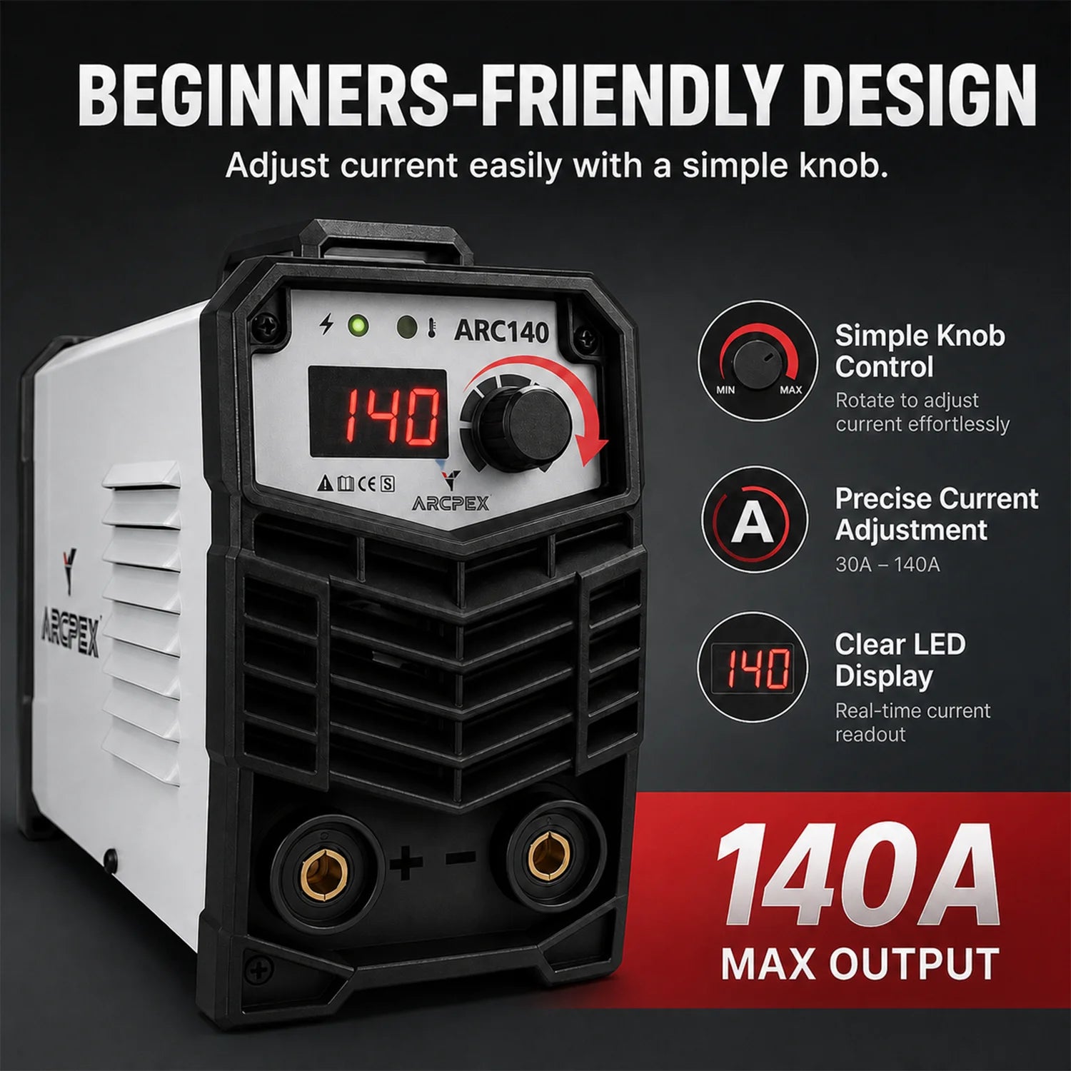 ARCPEX ARC140 MINI MMA Stick Welder, 110V IGBT Inverter Welder, Hot Start Anti-Stick Arc Force, Portable Mini ARC Welder for Home, Farm, DIY Repairs