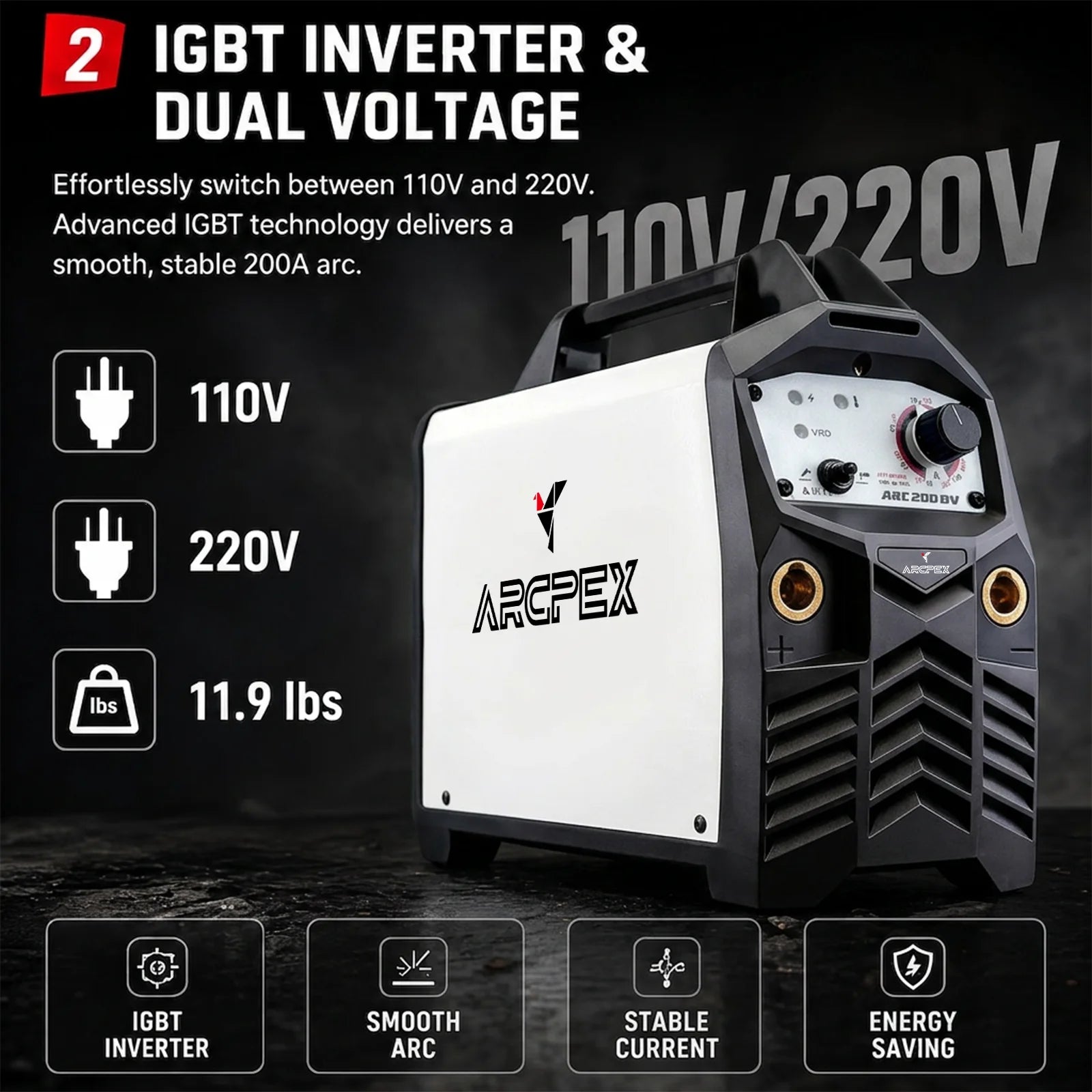 ArcPex IGBT inverter with dual voltage 