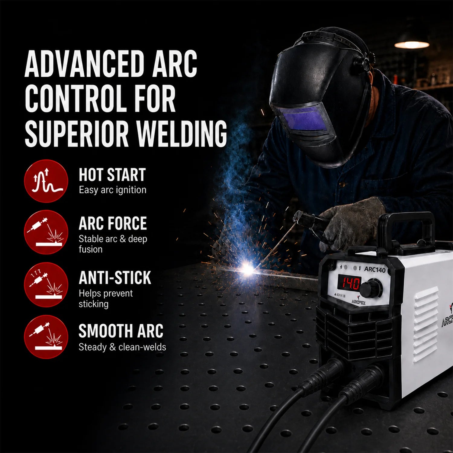 ARCPEX ARC140 MINI MMA Stick Welder, 110V IGBT Inverter Welder, Hot Start Anti-Stick Arc Force, Portable Mini ARC Welder for Home, Farm, DIY Repairs