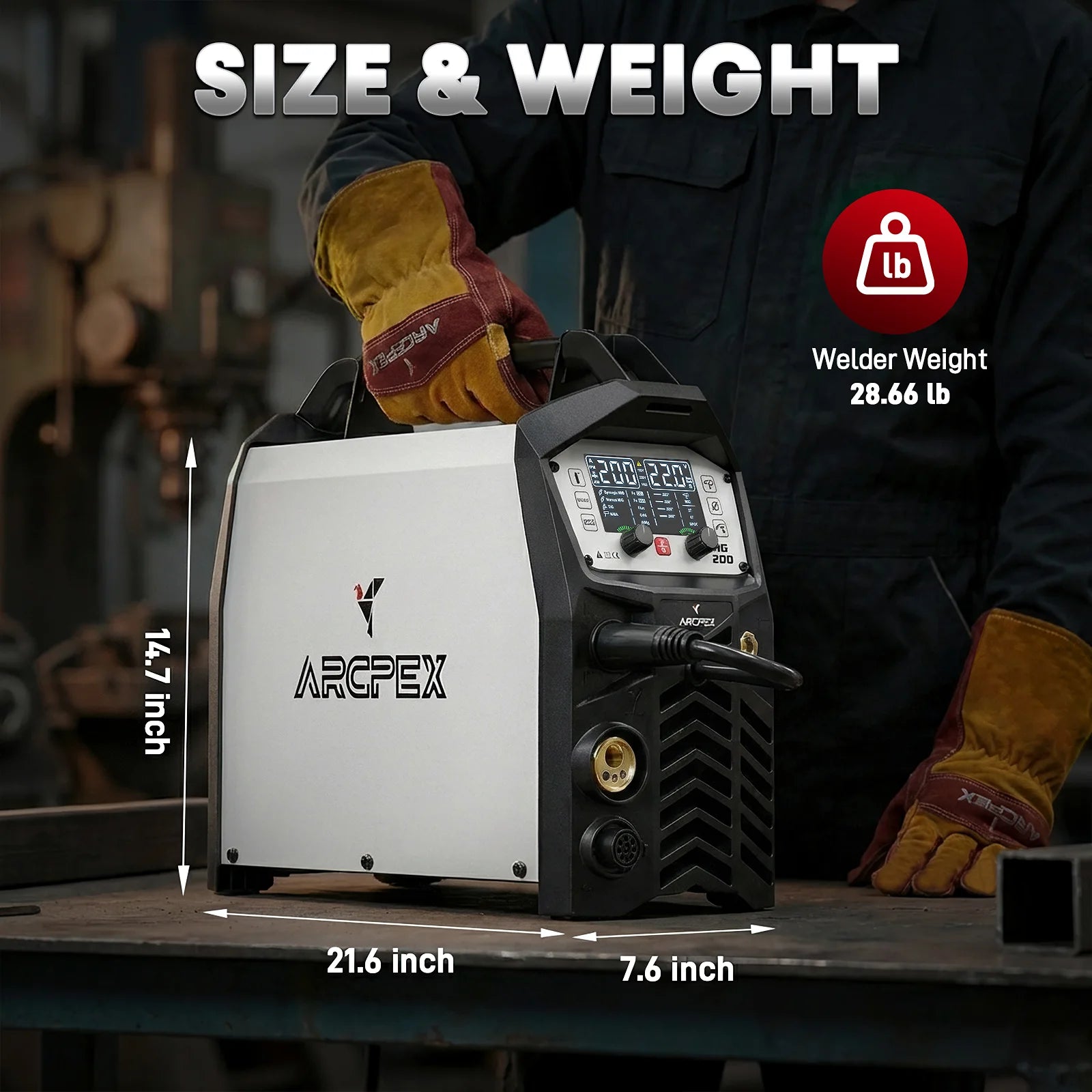 ARCPEX MIG200 6-in-1 Multi-Process Welder - MIG TIG Stick Flux Core Aluminum