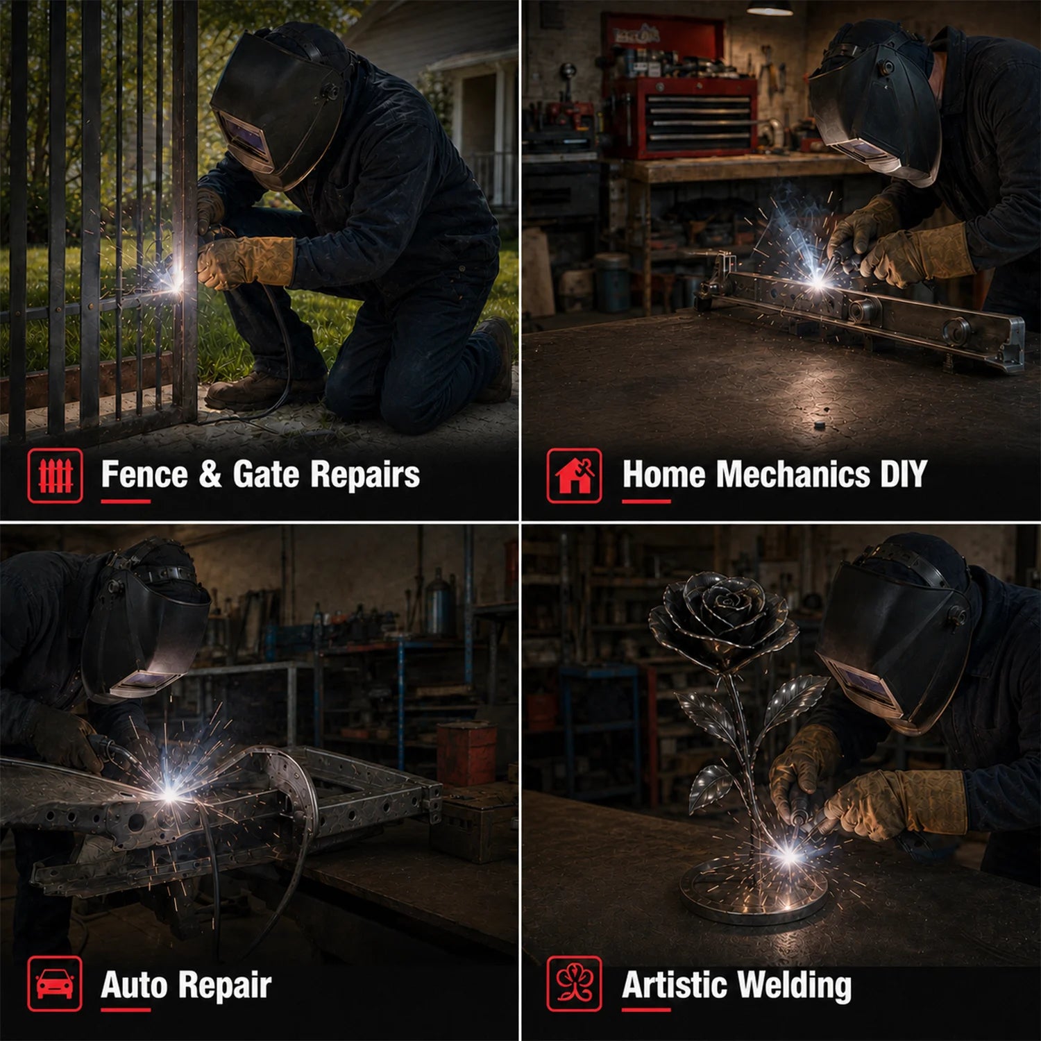 ARCPEX MIG135 FLUX 3-in-1 MIG Flux Core Welder, 110V Gasless MIG Welder, IGBT Inverter Welding Machine with MMA Lift TIG, 1kg Spool, No Gas Needed