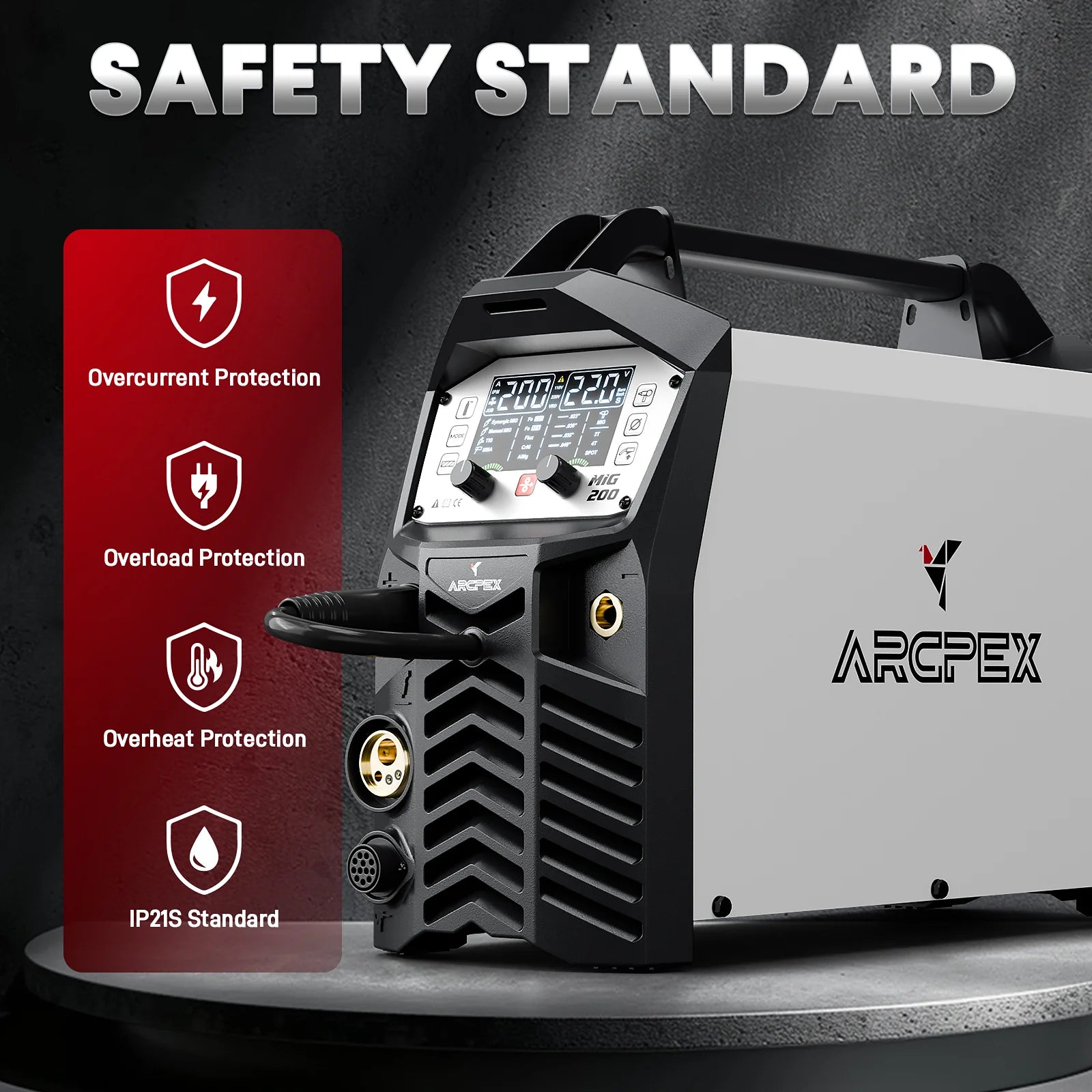 ARCPEX MIG200 FCC ANSI CE Certified MIG Welder - Safety Certified Welding Machine