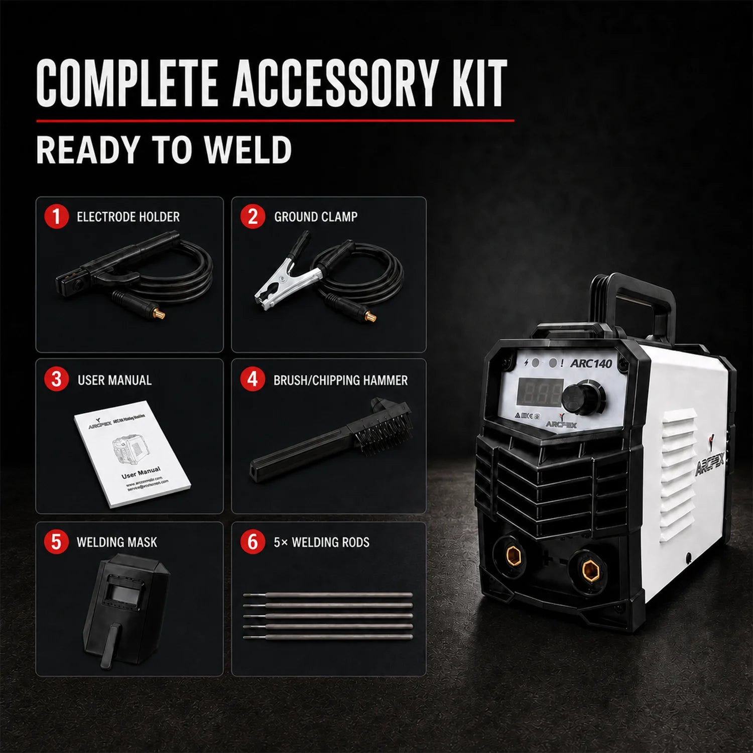 ARCPEX ARC140 MINI MMA Stick Welder, 110V IGBT Inverter Welder, Hot Start Anti-Stick Arc Force, Portable Mini ARC Welder for Home, Farm, DIY Repairs