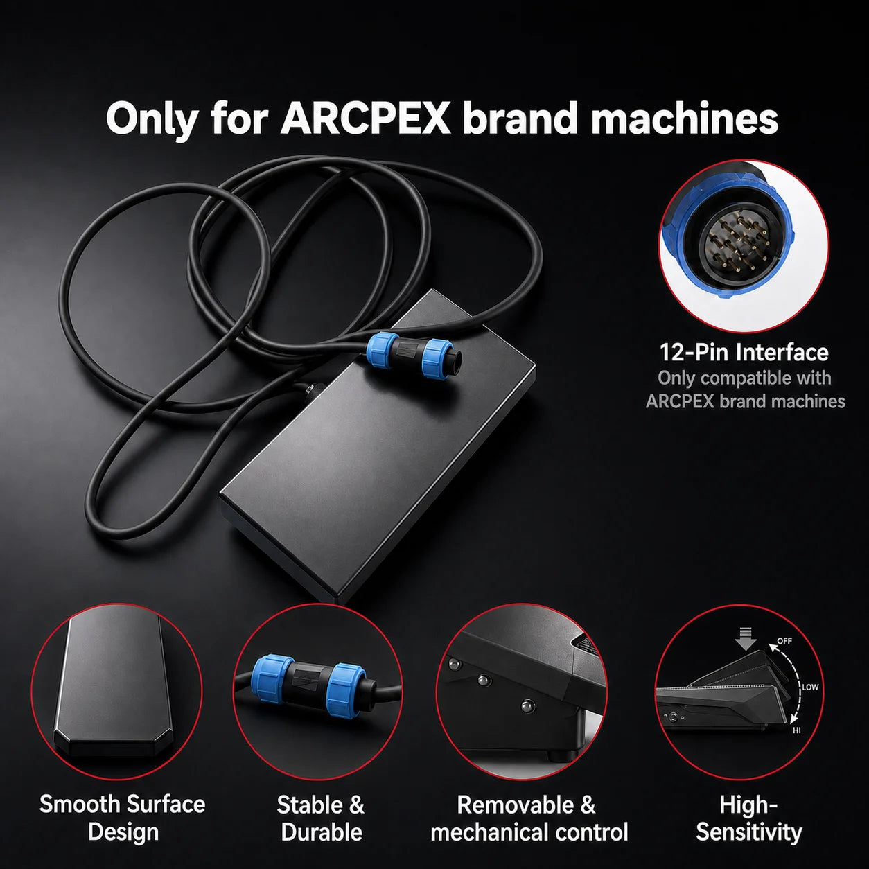 ARCPEX 12-Pin TIG Foot Pedal – Precision Amperage Control for ACDC TIG200P